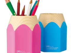 Suport instrumente de scris creion roz/bleu deli